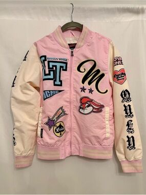 NWOT Members Only X Looney Tunes Pink Varsity Bomber Jacket Lola Bunny Women’s S